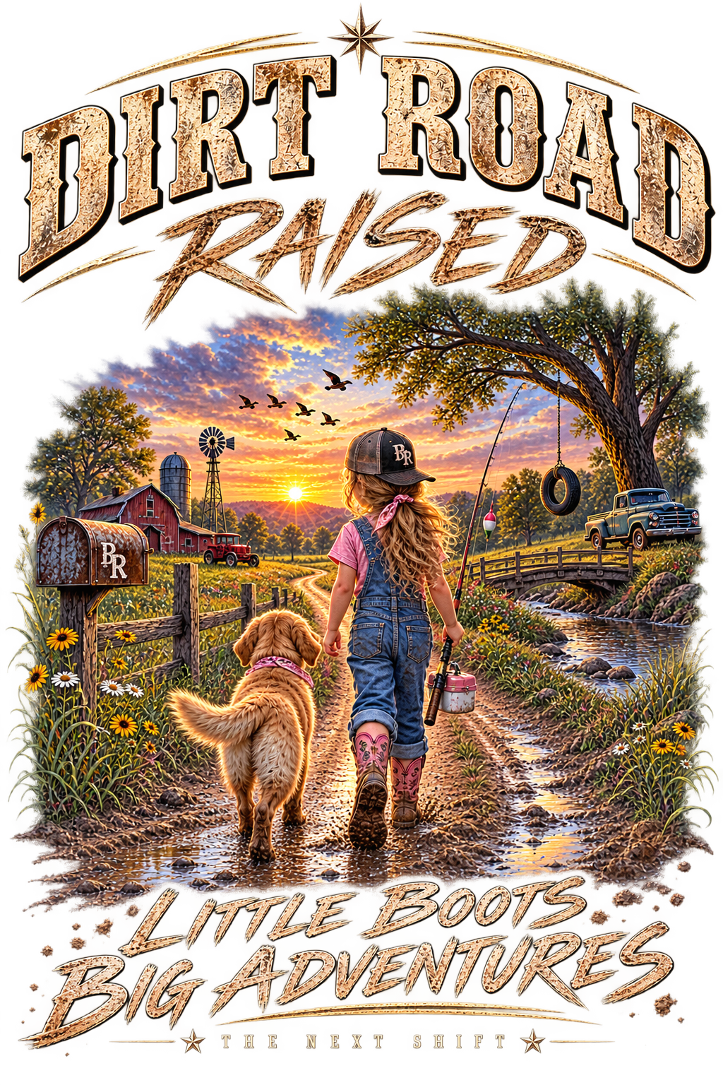 Dirt Road Raised – Female Kids Graphic Tee  | Broken Road Apparel Co.