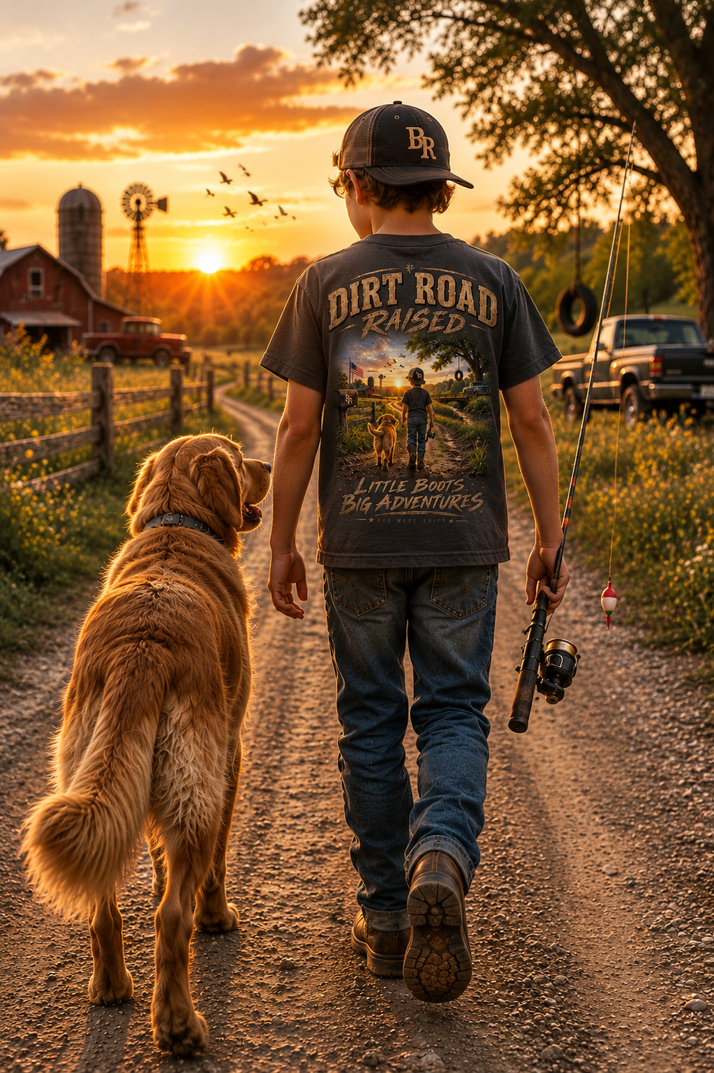 Dirt Road Raised – Male Kids Graphic Tee  | Broken Road Apparel Co.