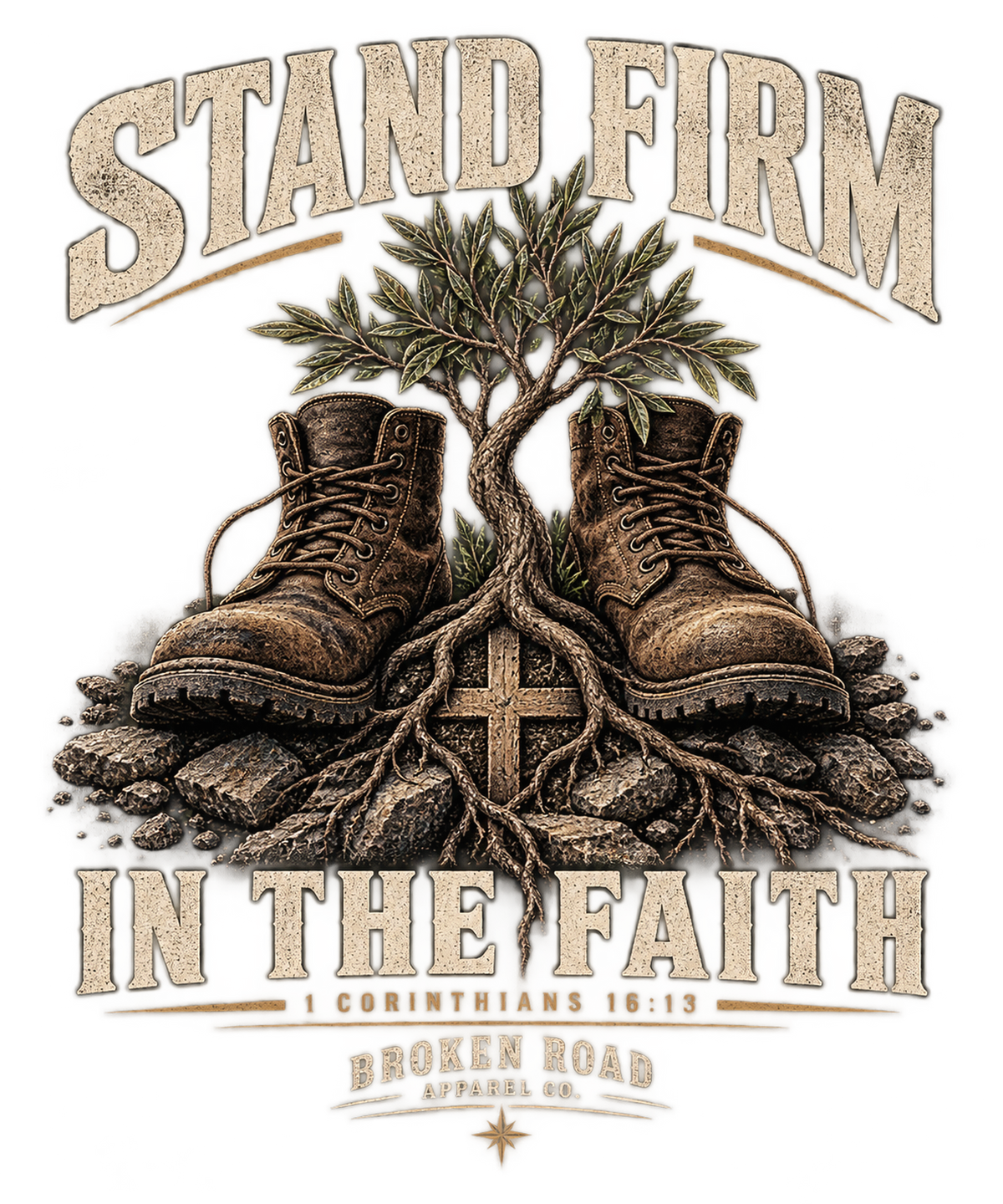 Stand Firm™ - The Narrow Road Collection | Heavy Blend Crewneck Sweatshirt | Broken Road Apparel Co.