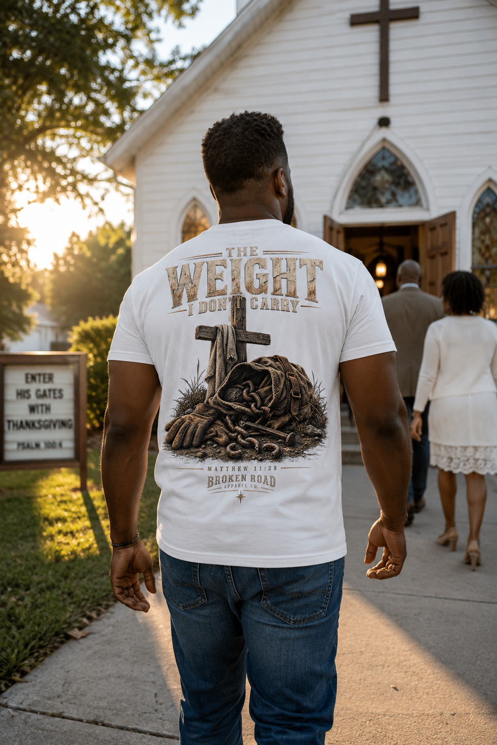 The Weight I Don't Carry™ - The Narrow Road Collection | Premium Garment-Dyed T-Shirt | Broken Road Apparel Co.