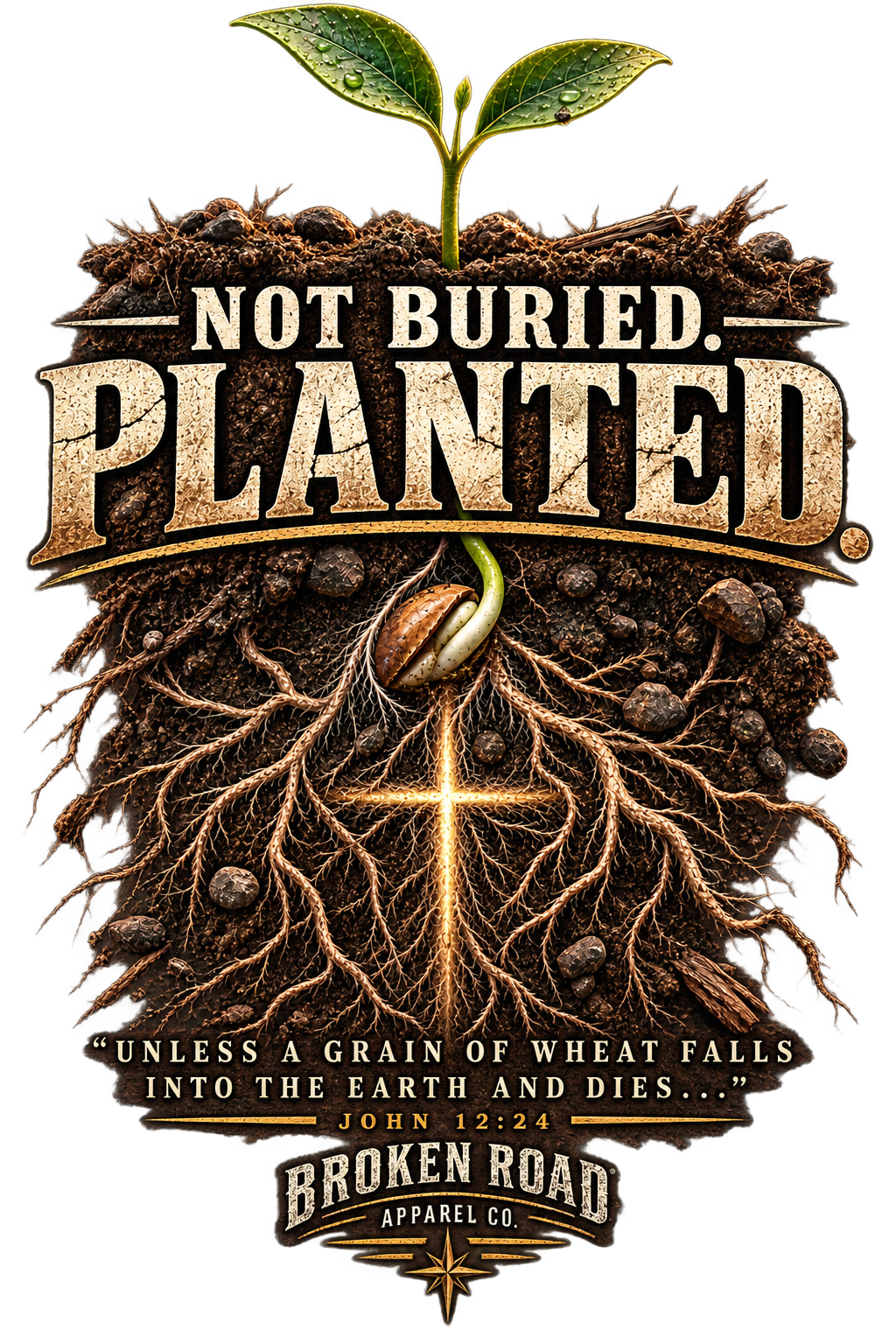 Not Buried. Planted.™ - The Narrow Road Collection | Heavy Blend Crewneck Sweatshirt | Broken Road Apparel Co.