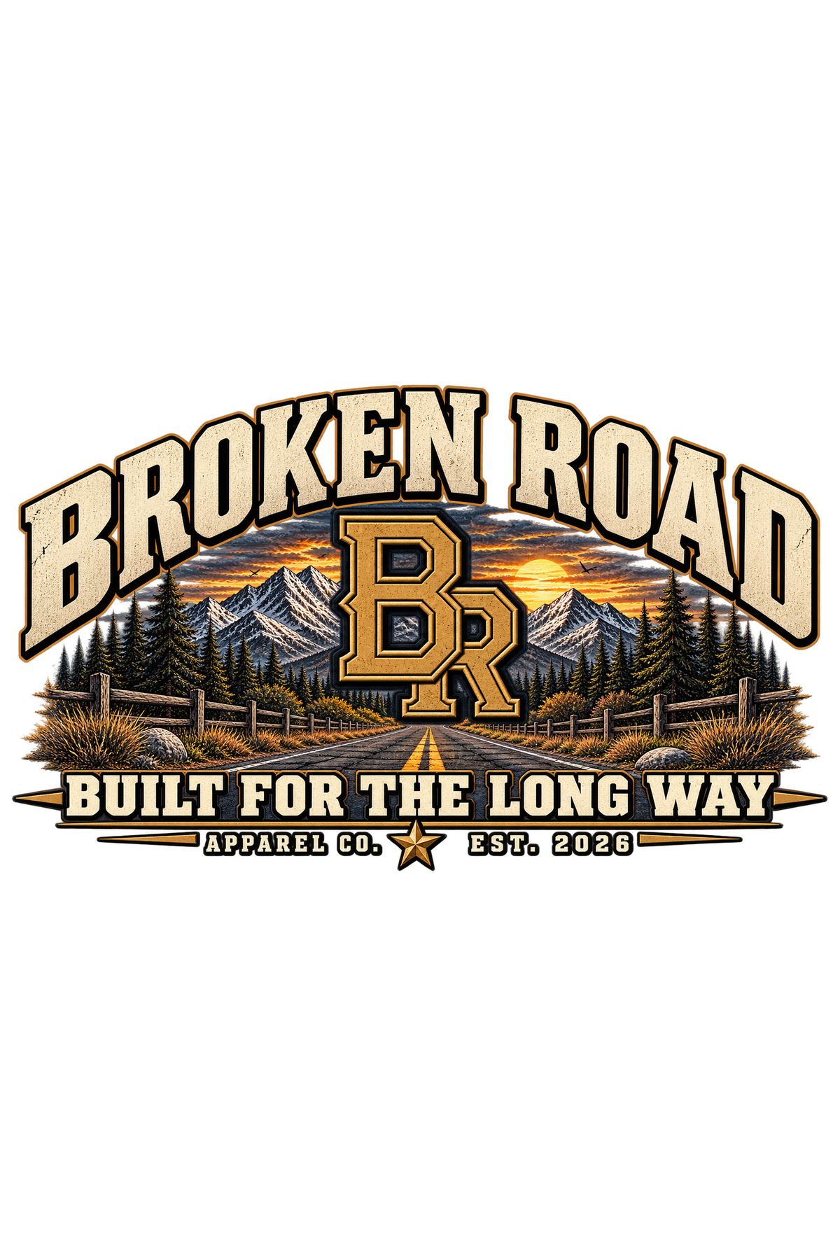Built For The Long Way™ - Broken Road Gear | Heavy Blend Crewneck Sweatshirt | Broken Road Apparel Co.