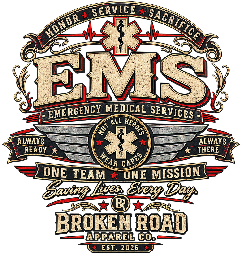 Honor • Service • Sacrifice™ - Broken Road Gear | EMS Heavy Blend Crewneck Sweatshirt | Broken Road Apparel Co.