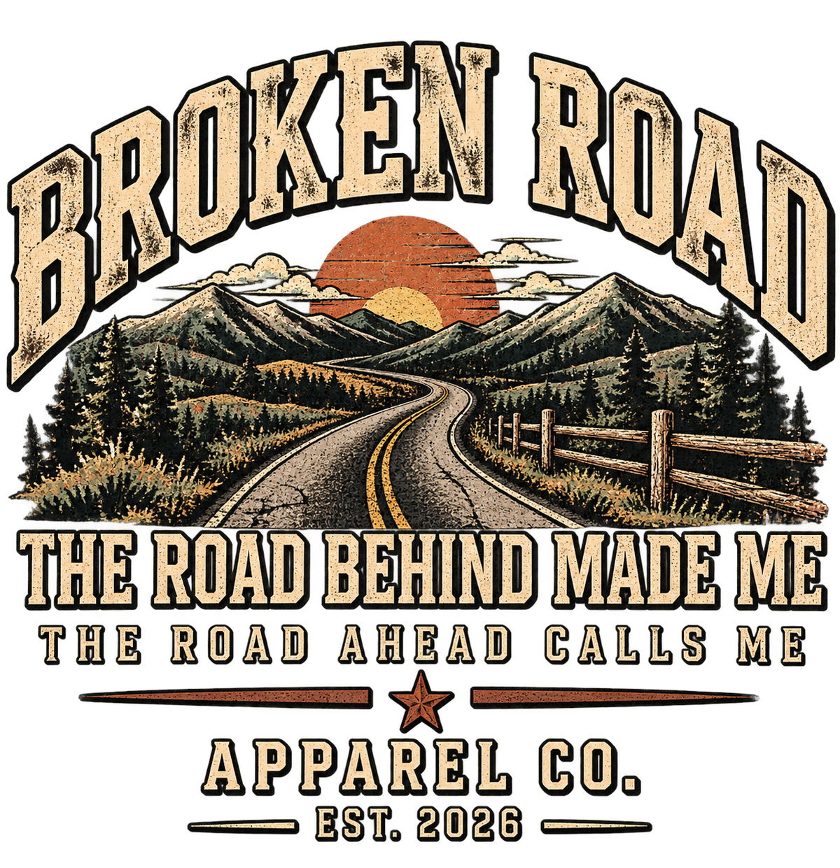 The Road Behind Made Me™ - Broken Road Gear | EMS Heavy Blend Crewneck Sweatshirt | Broken Road Apparel Co.