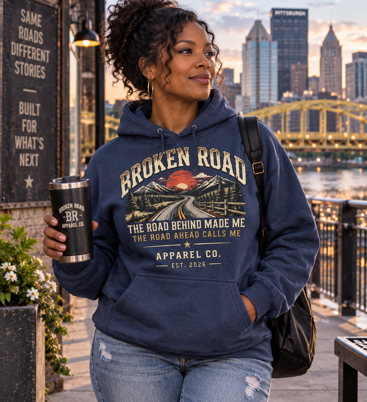 The Road Behind Made Me™ | Heavy Blend Hoodie | Broken Road Apparel Co.