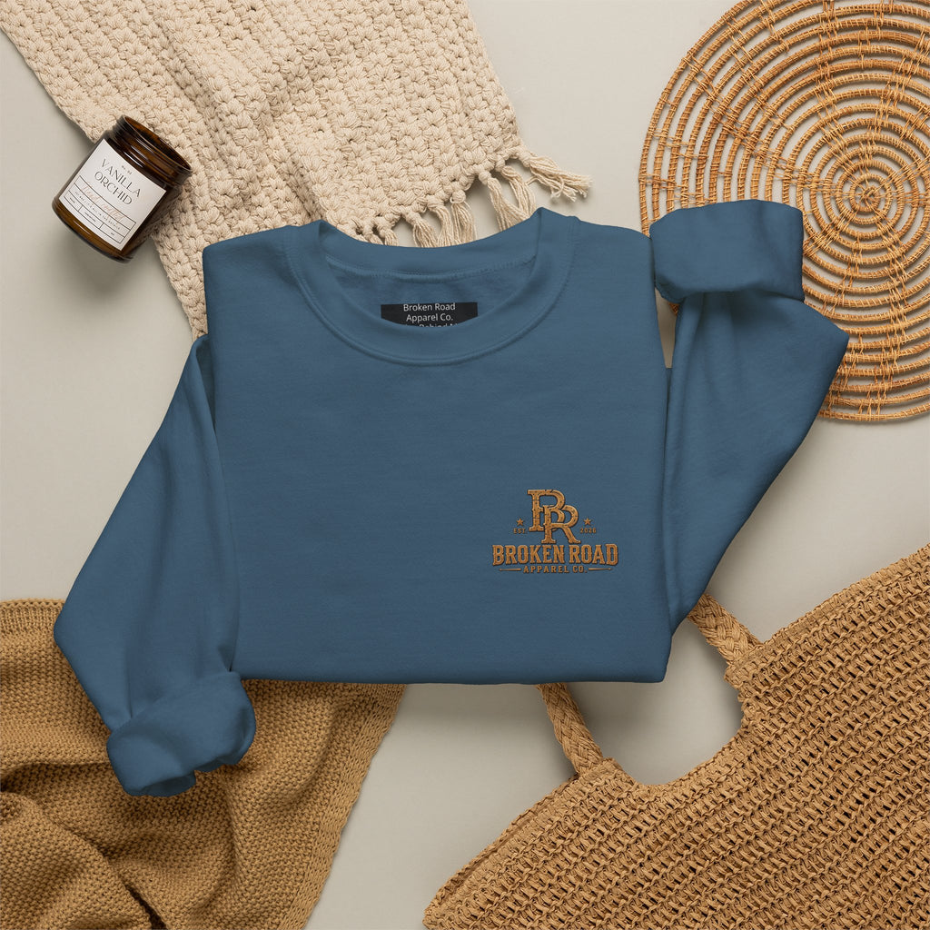 Miles Behind Me. Road Ahead™ | Heavy Blend Crewneck Sweatshirt | Broken Road Apparel Co.
