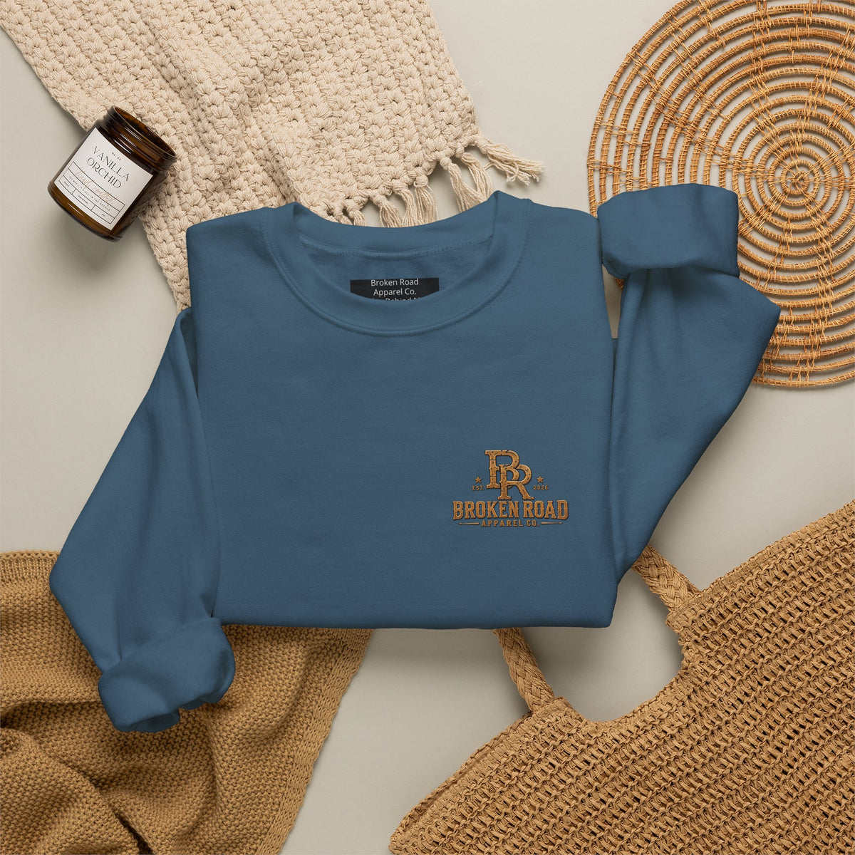 Miles Behind Me. Road Ahead™ | Heavy Blend Crewneck Sweatshirt | Broken Road Apparel Co.