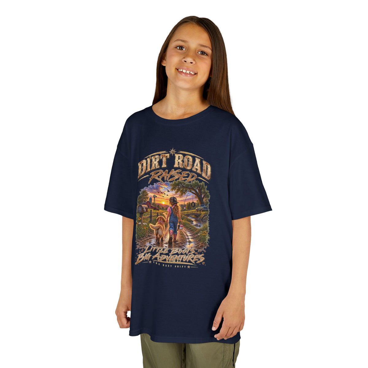 Dirt Road Raised – Female Kids Graphic Tee  | Broken Road Apparel Co.