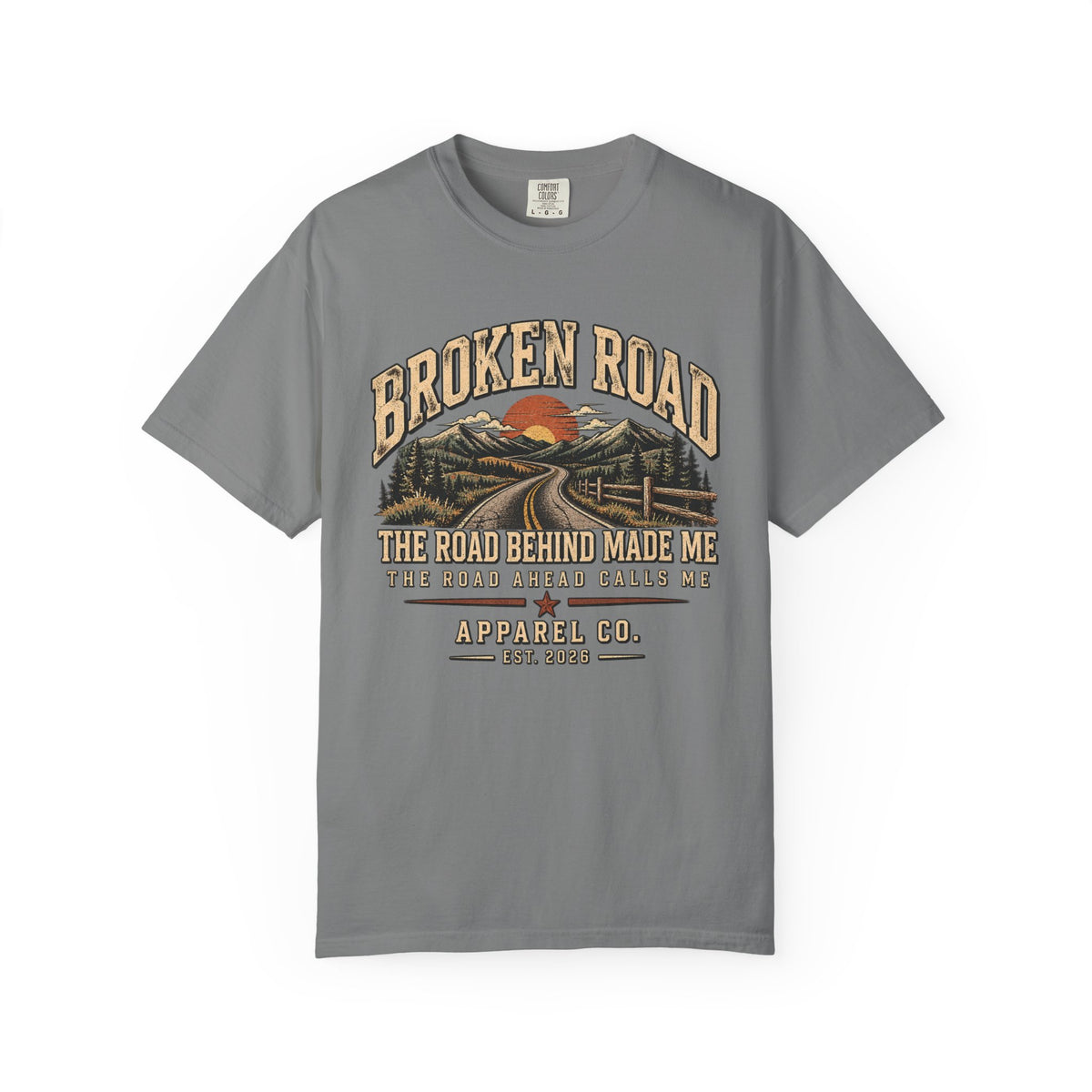 The Road Behind Made Me – Vintage Broken Road T-Shirt / Unisex Garment-Dyed T-shirt