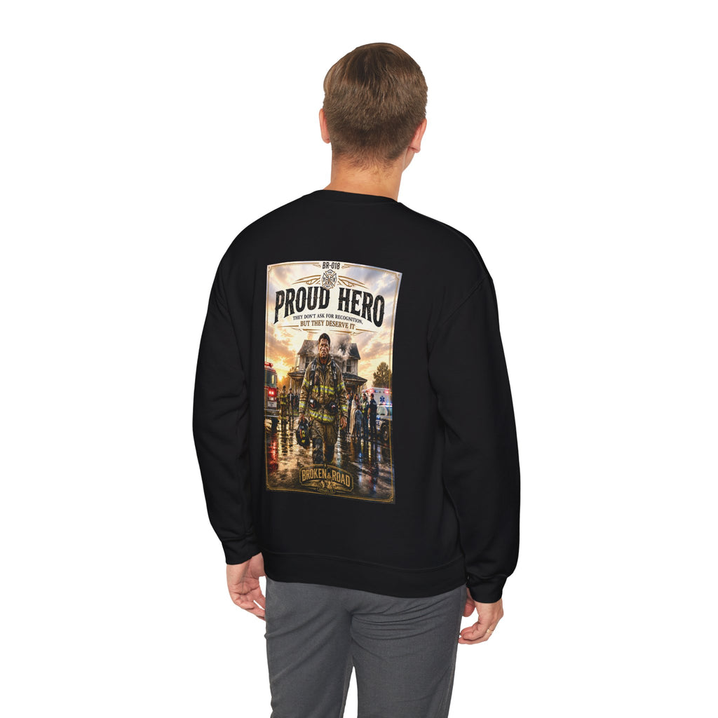 Proud Hero™ | Heavy Blend Crewneck Sweatshirt | Broken Road Apparel Co.
