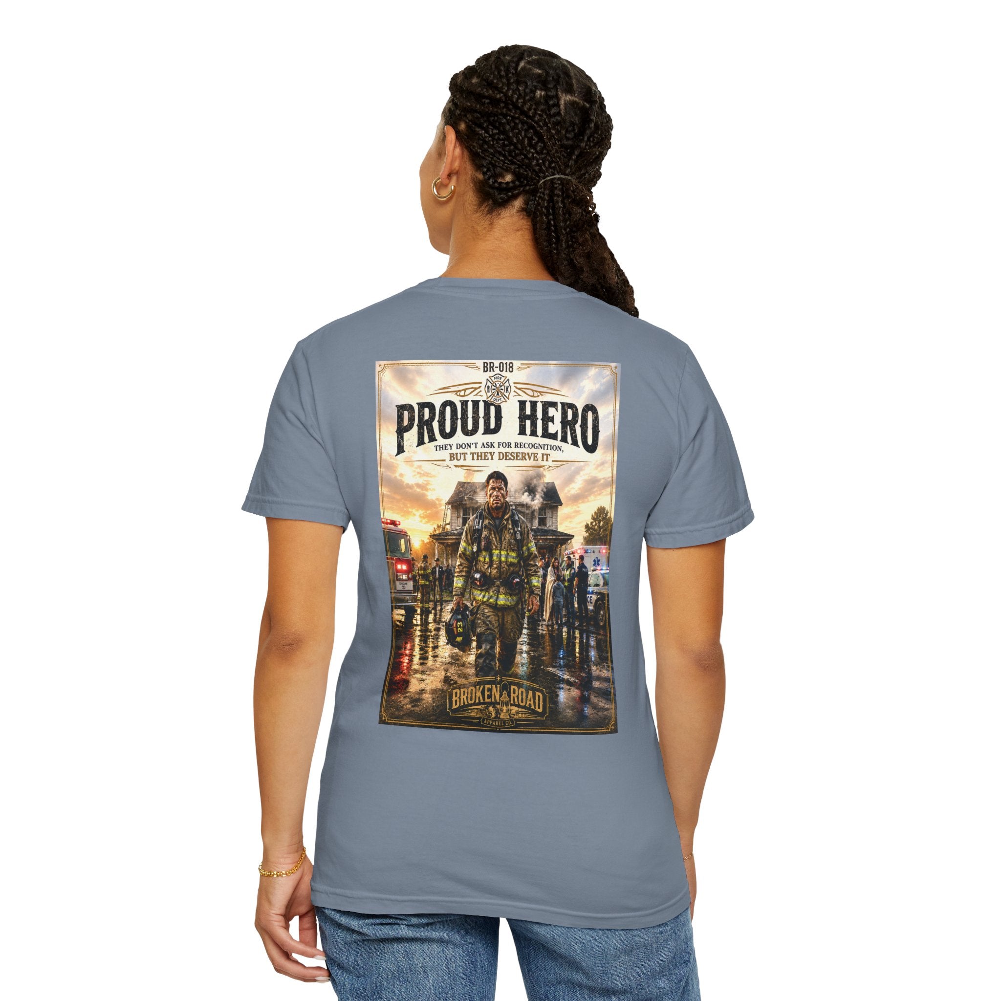 Proud Hero™ | Premium Garment-Dyed T-Shirt | Broken Road Apparel Co.