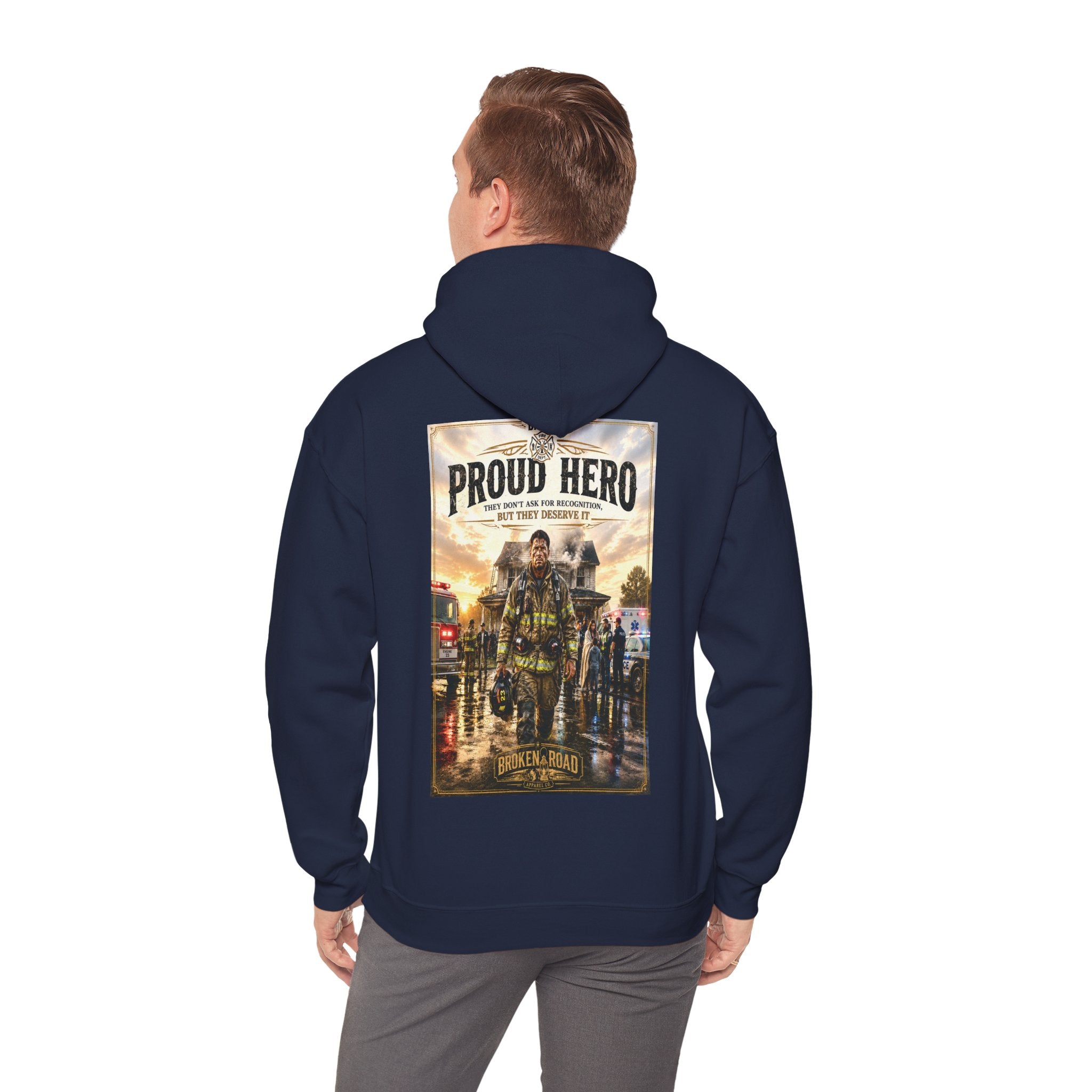 Proud Hero™ | Heavy Blend Hoodie | Broken Road Apparel Co.