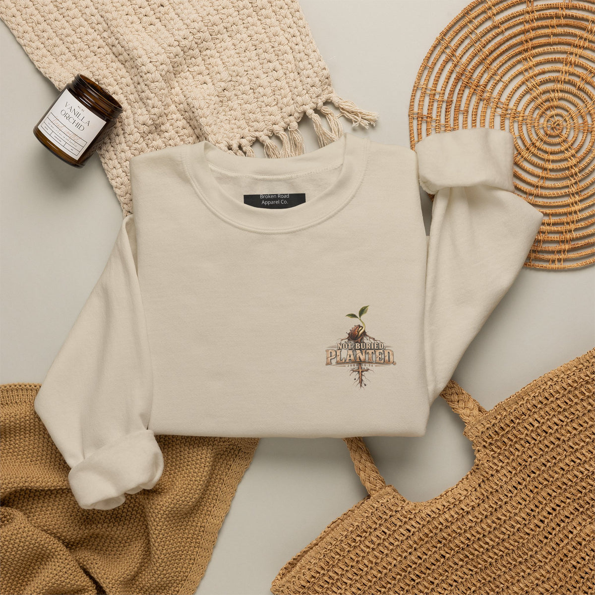 Not Buried. Planted.™ - The Narrow Road Collection | Heavy Blend Crewneck Sweatshirt | Broken Road Apparel Co.