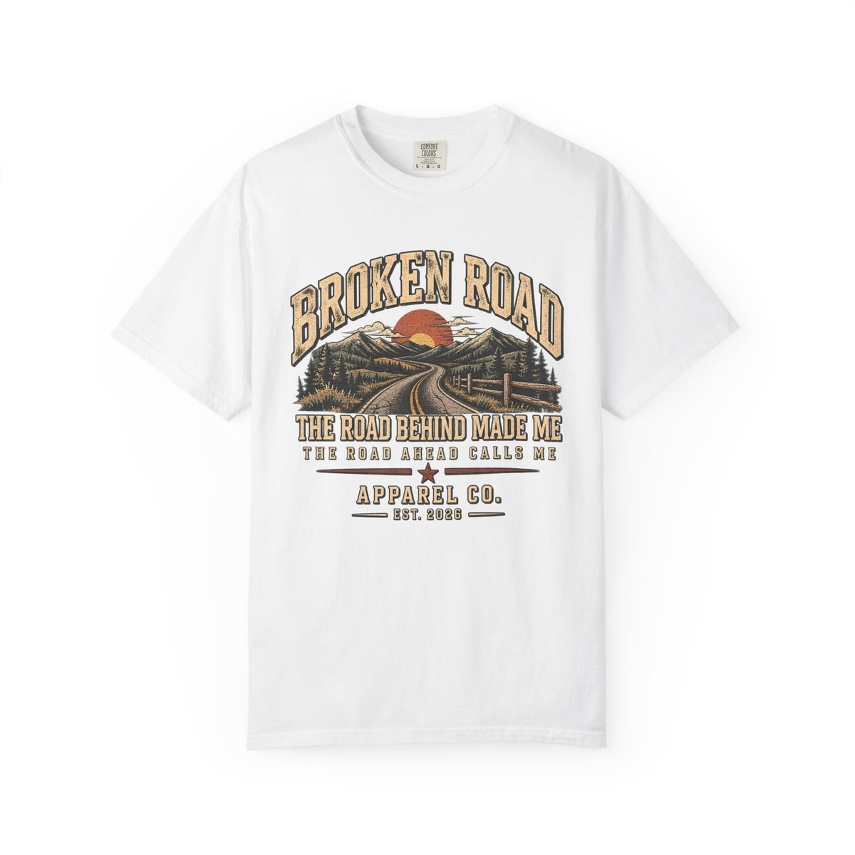 The Road Behind Made Me – Vintage Broken Road T-Shirt / Unisex Garment-Dyed T-shirt