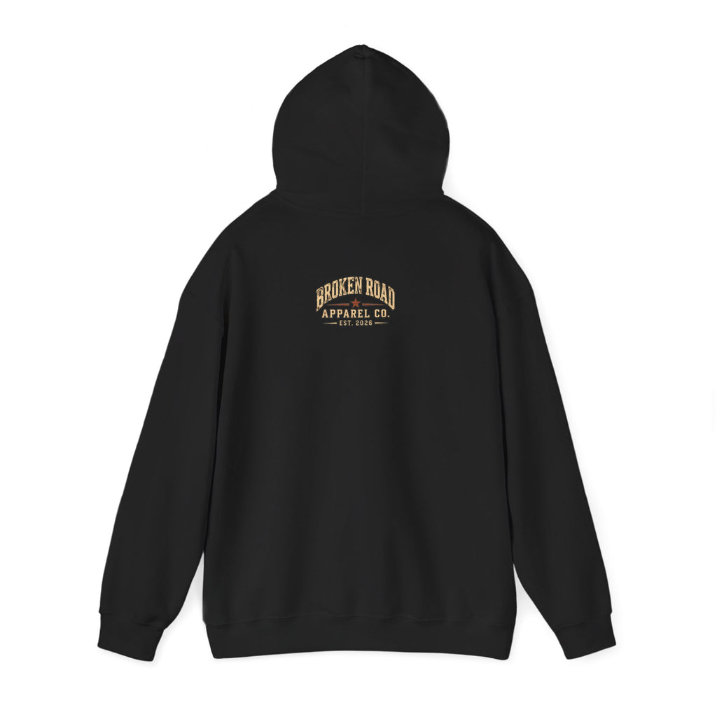 The Road Behind Made Me™ | Heavy Blend Hoodie | Broken Road Apparel Co.