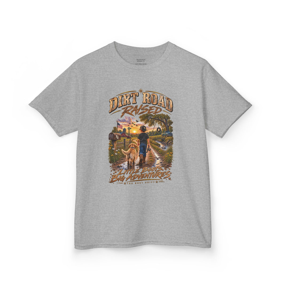 Dirt Road Raised – Male Kids Graphic Tee  | Broken Road Apparel Co.