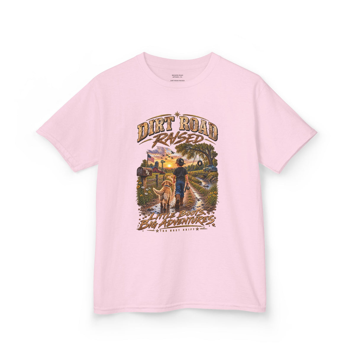 Dirt Road Raised – Male Kids Graphic Tee  | Broken Road Apparel Co.