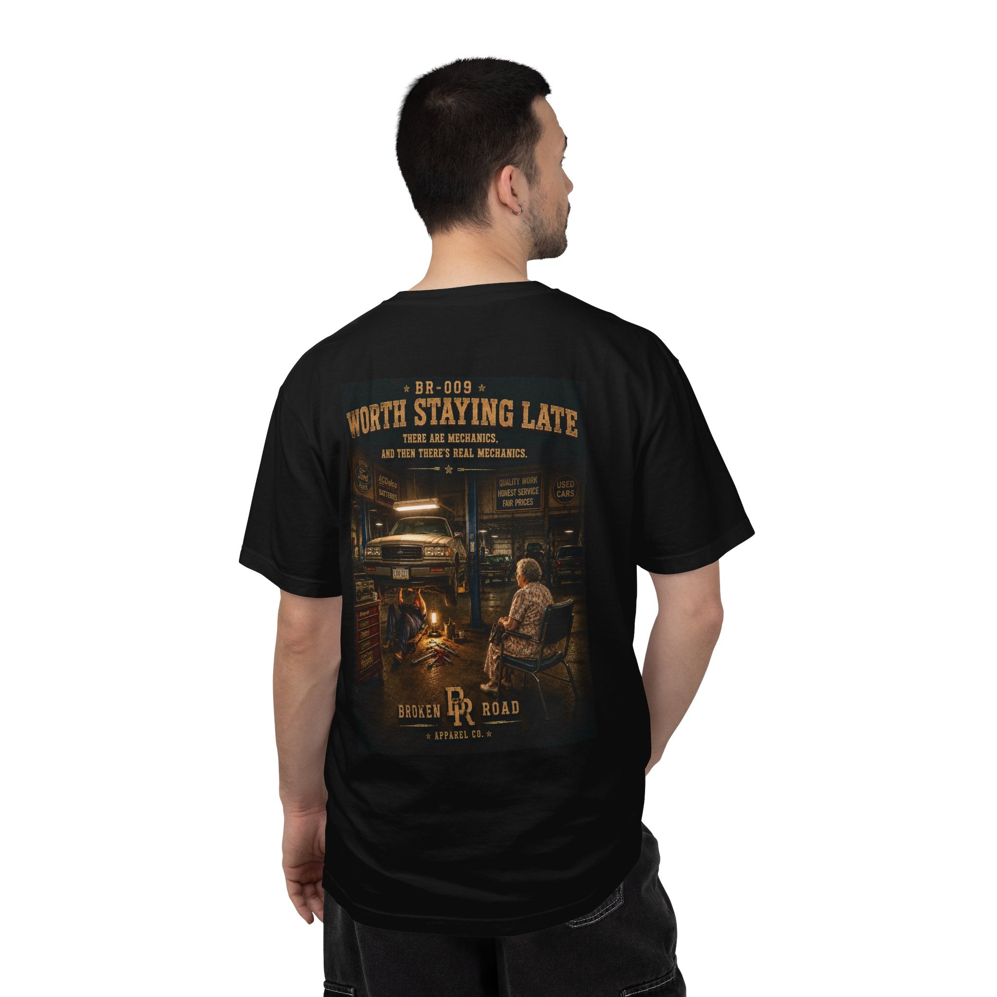 Worth Staying Late™ | Premium Garment-Dyed T-Shirt | Broken Road Apparel Co.
