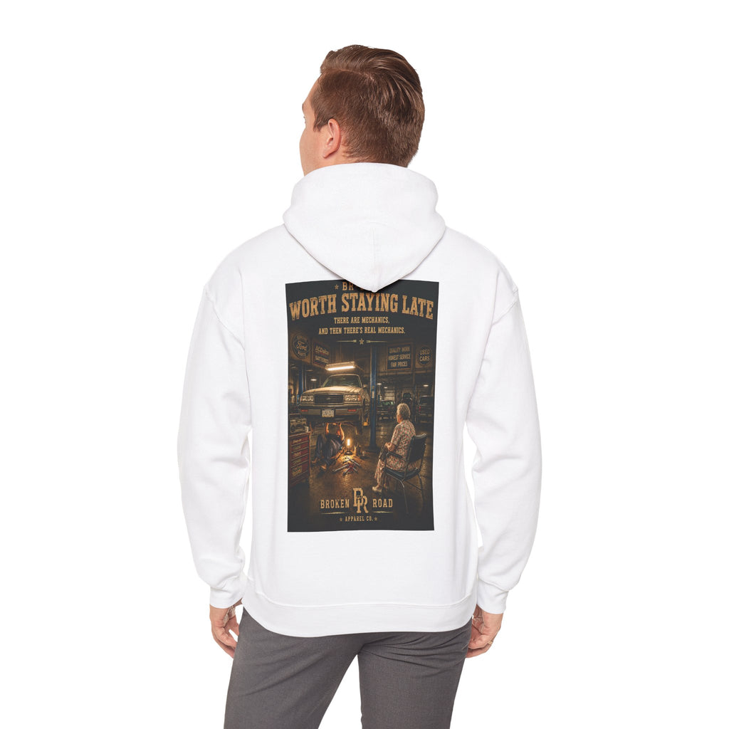 Worth Staying Late™ | Heavy Blend Hoodie | Broken Road Apparel Co.