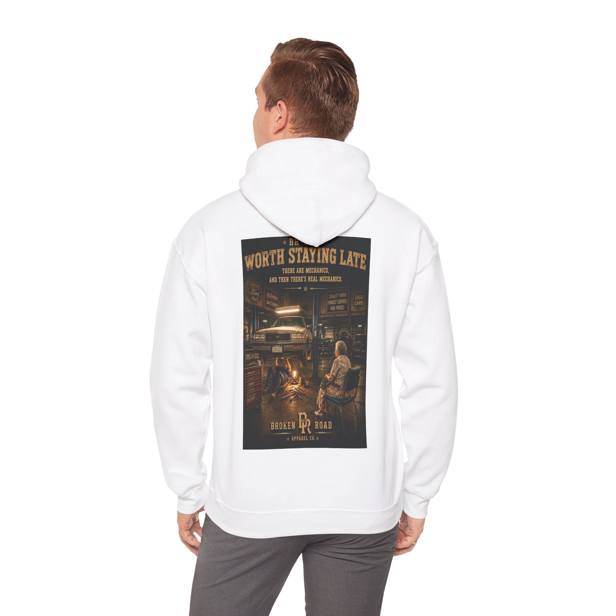 Worth Staying Late™ | Heavy Blend Hoodie | Broken Road Apparel Co.