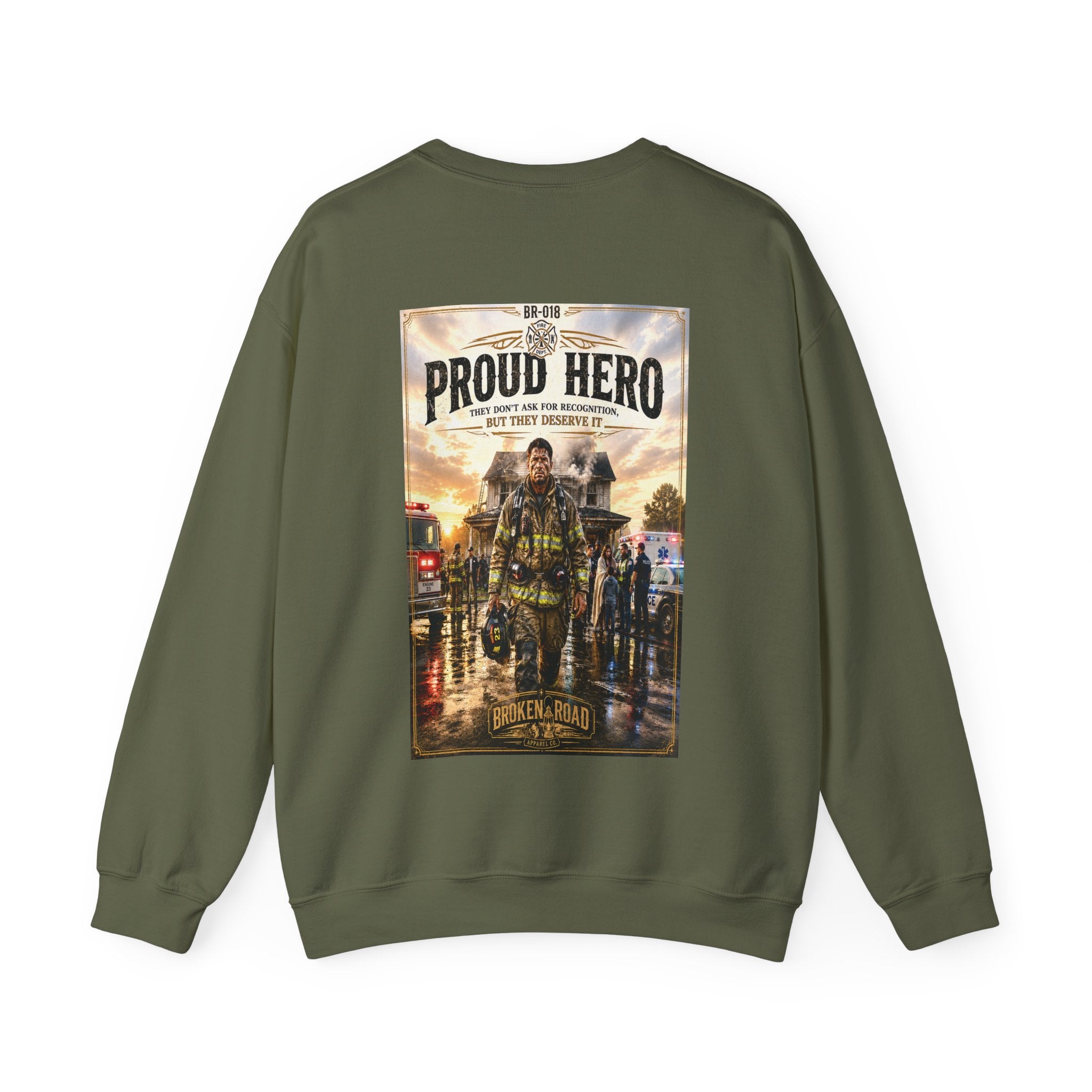 Proud Hero™ | Heavy Blend Crewneck Sweatshirt | Broken Road Apparel Co.