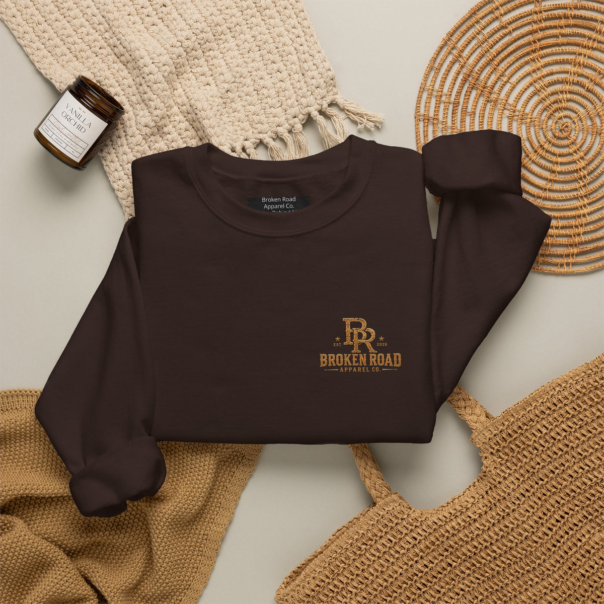 Miles Behind Me. Road Ahead™ | Heavy Blend Crewneck Sweatshirt | Broken Road Apparel Co.