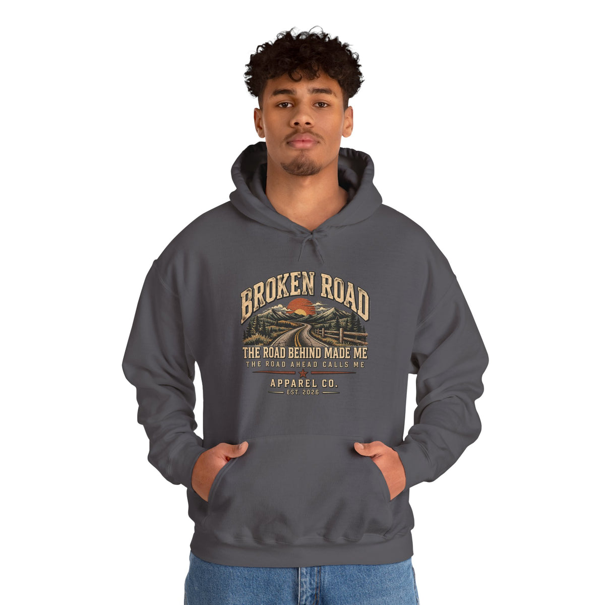 The Road Behind Made Me™ | Heavy Blend Hoodie | Broken Road Apparel Co.