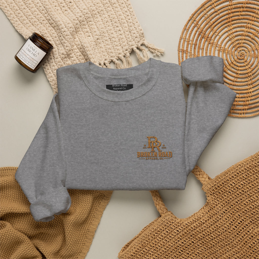 Miles Behind Me. Road Ahead™ | Heavy Blend Crewneck Sweatshirt | Broken Road Apparel Co.