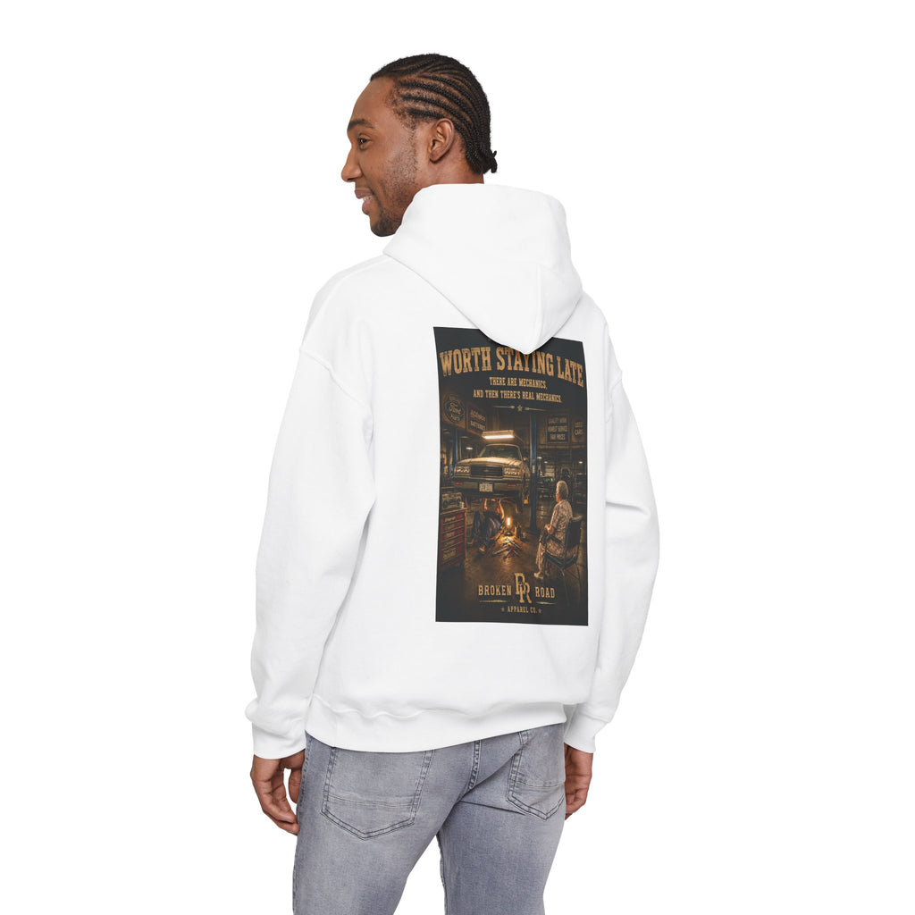 Worth Staying Late™ | Heavy Blend Hoodie | Broken Road Apparel Co.
