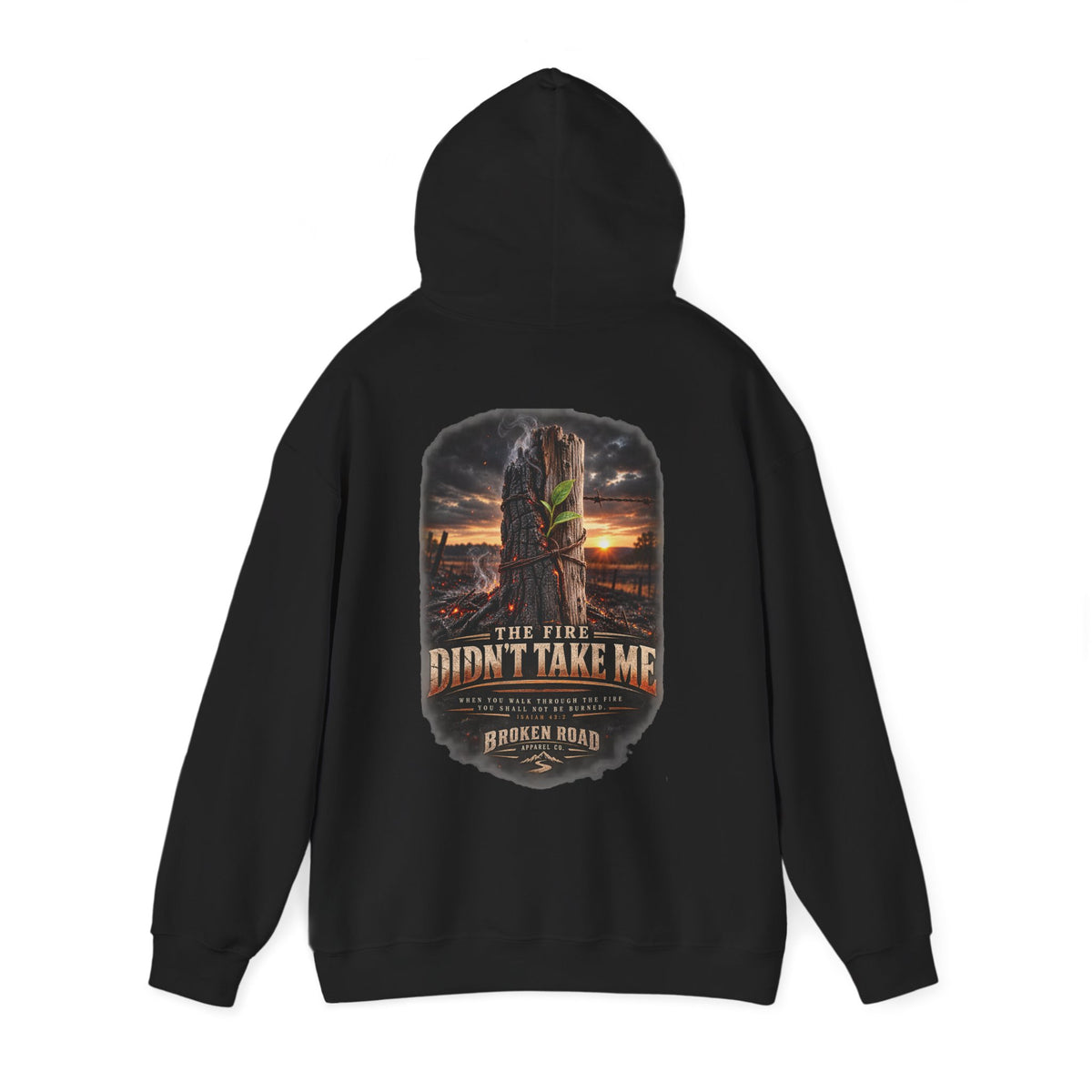 The Fire Didn't Take Me™ - The Narrow Road Collection | Heavy Blend Hoodie | Broken Road Apparel Co.