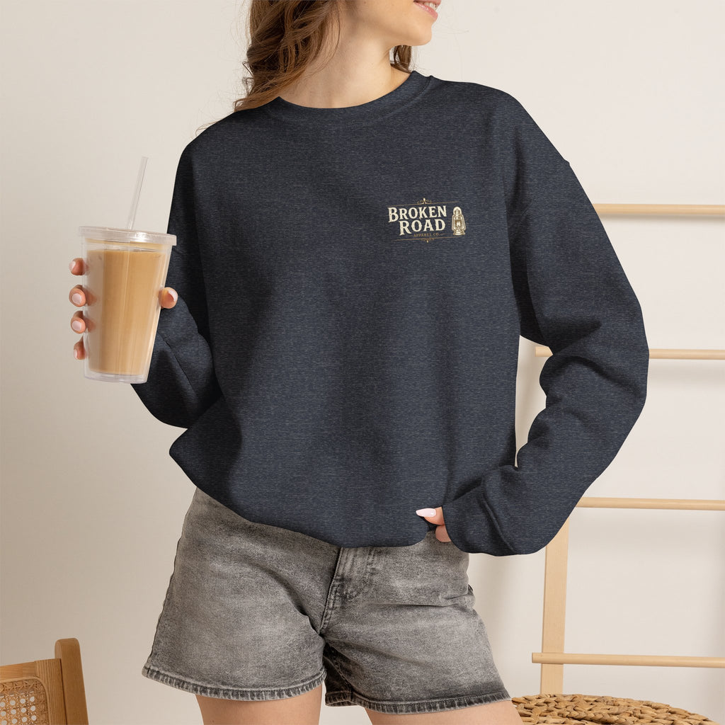 On The Road™ | Heavy Blend Crewneck Sweatshirt | Broken Road Apparel Co.