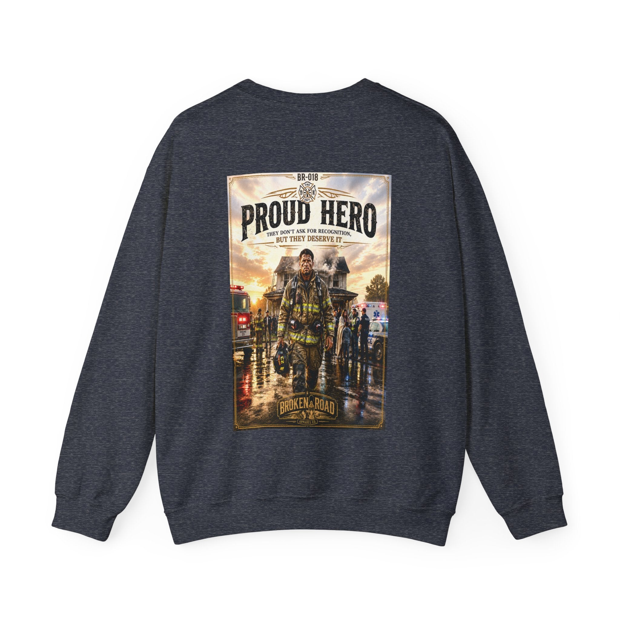 Proud Hero™ | Heavy Blend Crewneck Sweatshirt | Broken Road Apparel Co.