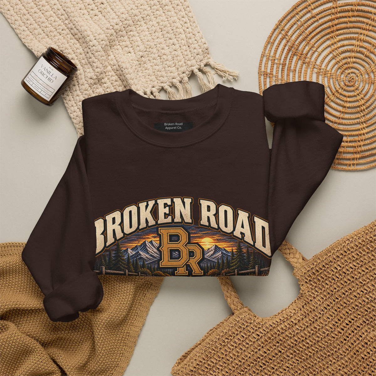 Built For The Long Way™ - Broken Road Gear | Heavy Blend Crewneck Sweatshirt | Broken Road Apparel Co.