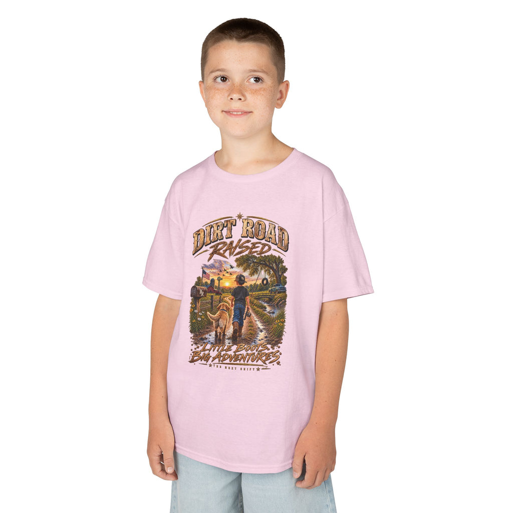 Dirt Road Raised – Male Kids Graphic Tee  | Broken Road Apparel Co.