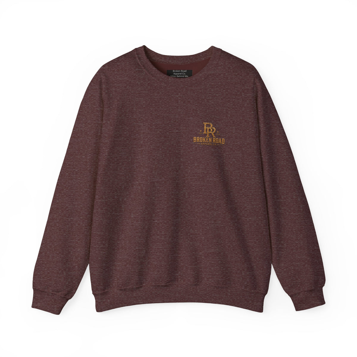 Miles Behind Me. Road Ahead™ | Heavy Blend Crewneck Sweatshirt | Broken Road Apparel Co.