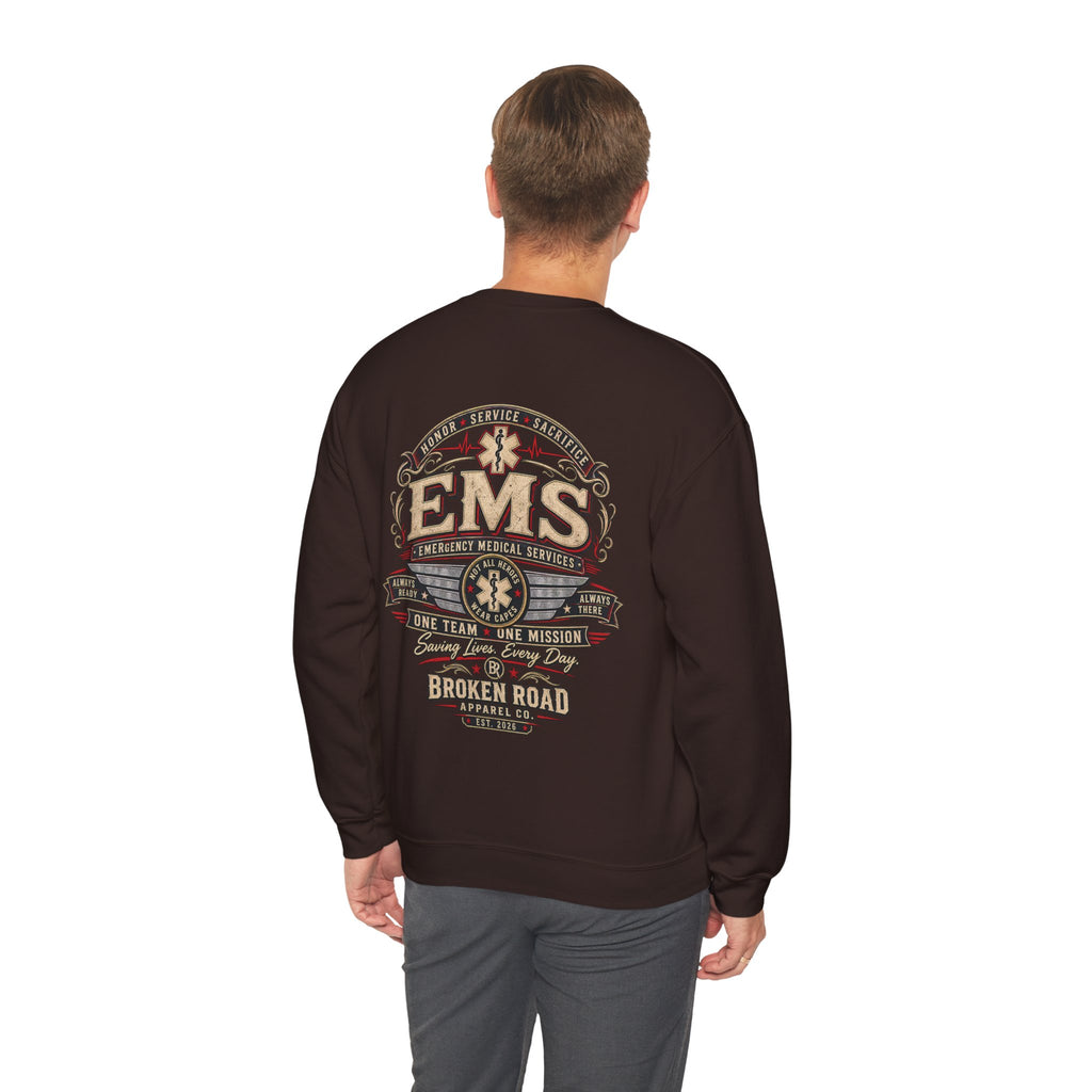Honor • Service • Sacrifice™ - Broken Road Gear | EMS Heavy Blend Crewneck Sweatshirt | Broken Road Apparel Co.