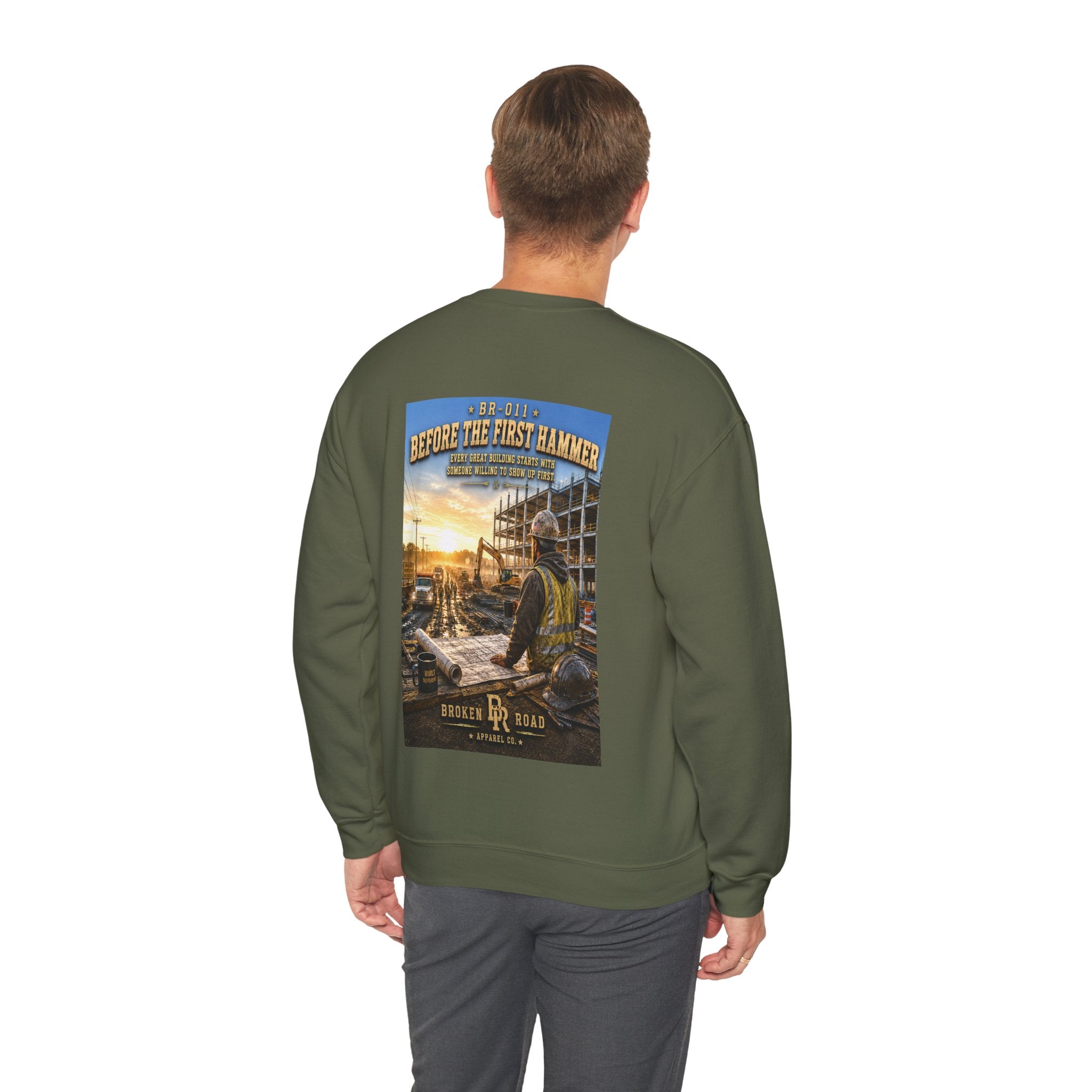 Before The First Hammer™ | Heavy Blend Crewneck Sweatshirt | Broken Road Apparel Co.
