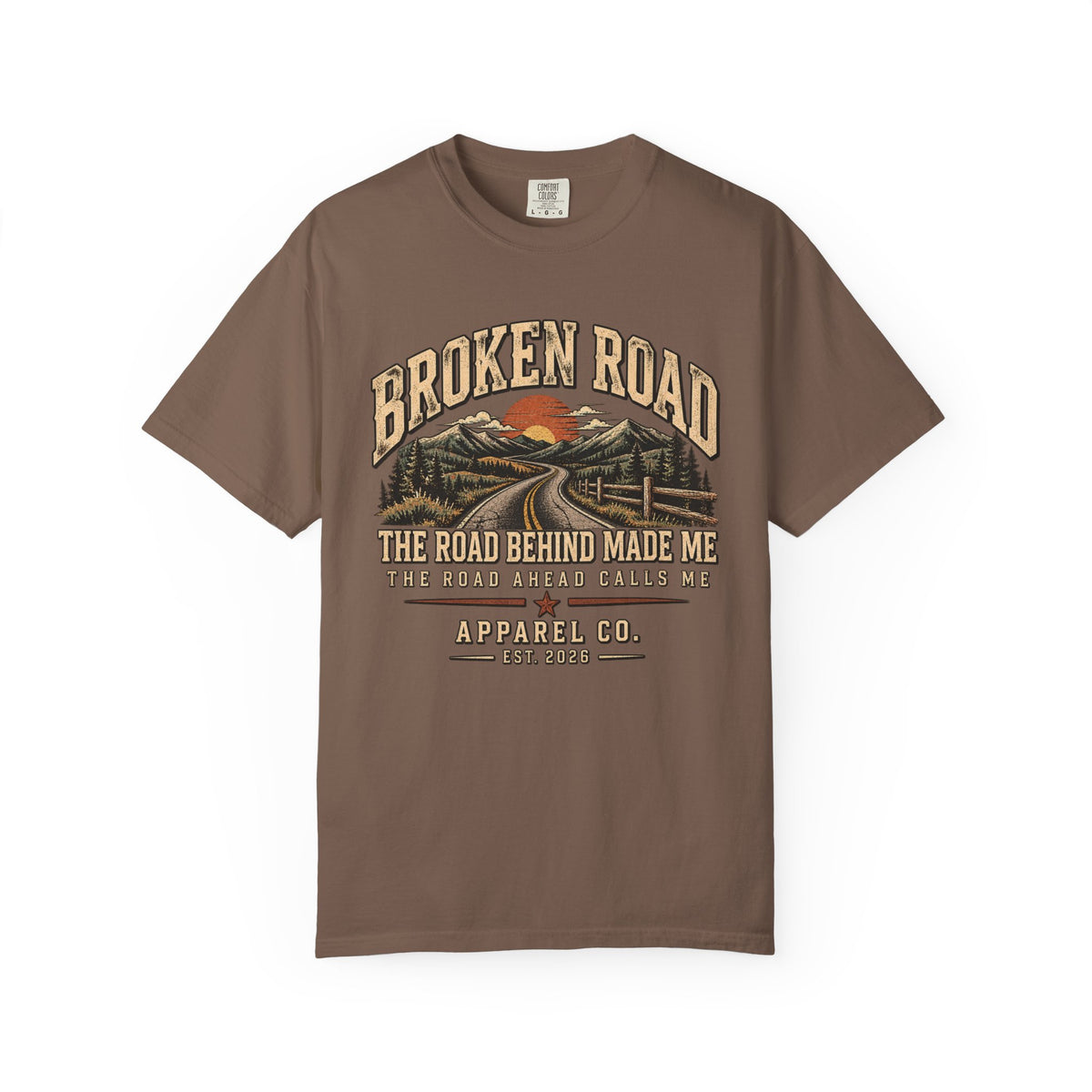 The Road Behind Made Me – Vintage Broken Road T-Shirt / Unisex Garment-Dyed T-shirt