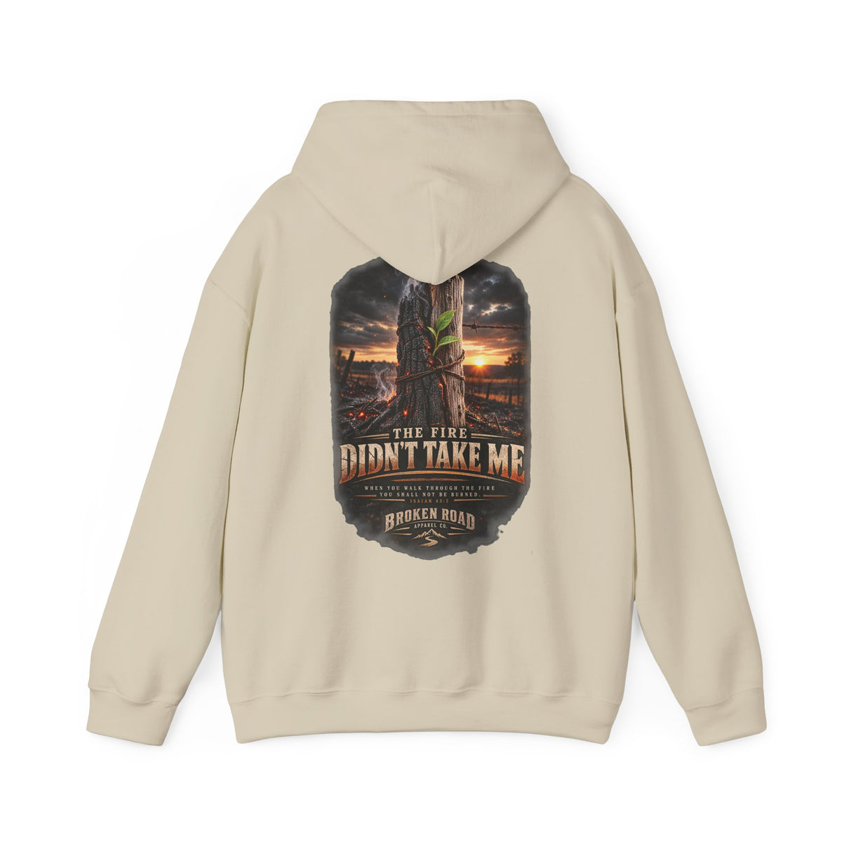 The Fire Didn't Take Me™ - The Narrow Road Collection | Heavy Blend Hoodie | Broken Road Apparel Co.