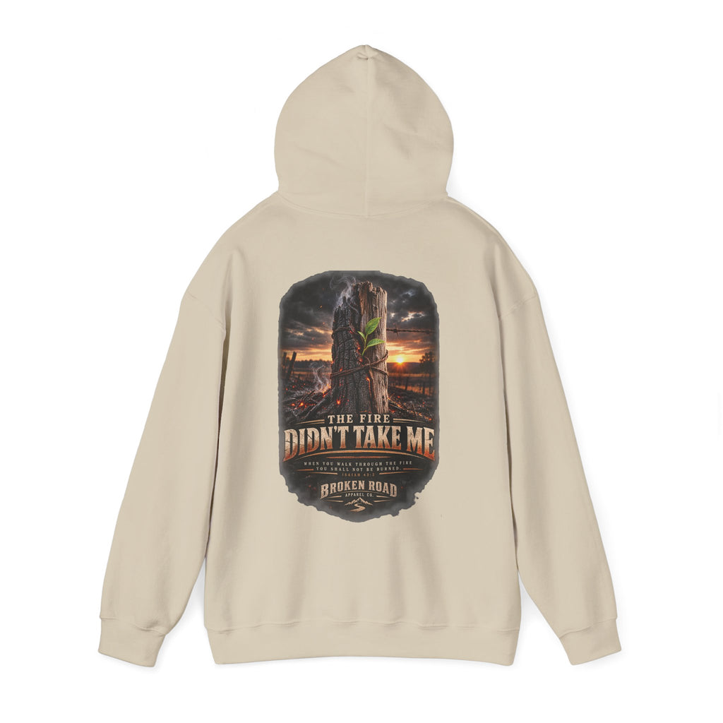 The Fire Didn't Take Me™ - The Narrow Road Collection | Heavy Blend Hoodie | Broken Road Apparel Co.