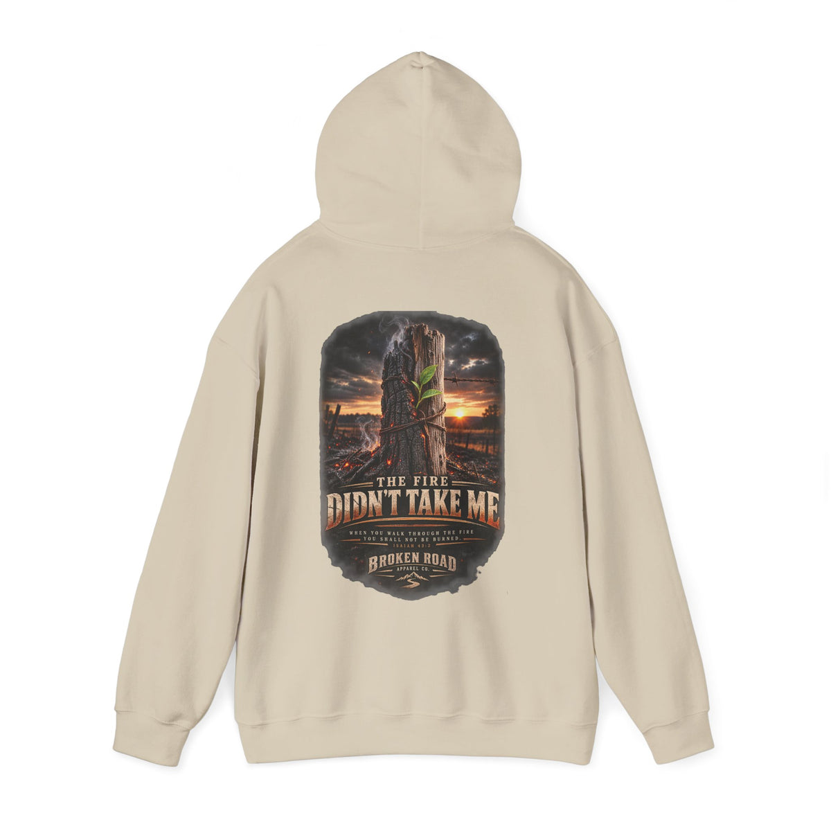 The Fire Didn't Take Me™ - The Narrow Road Collection | Heavy Blend Hoodie | Broken Road Apparel Co.