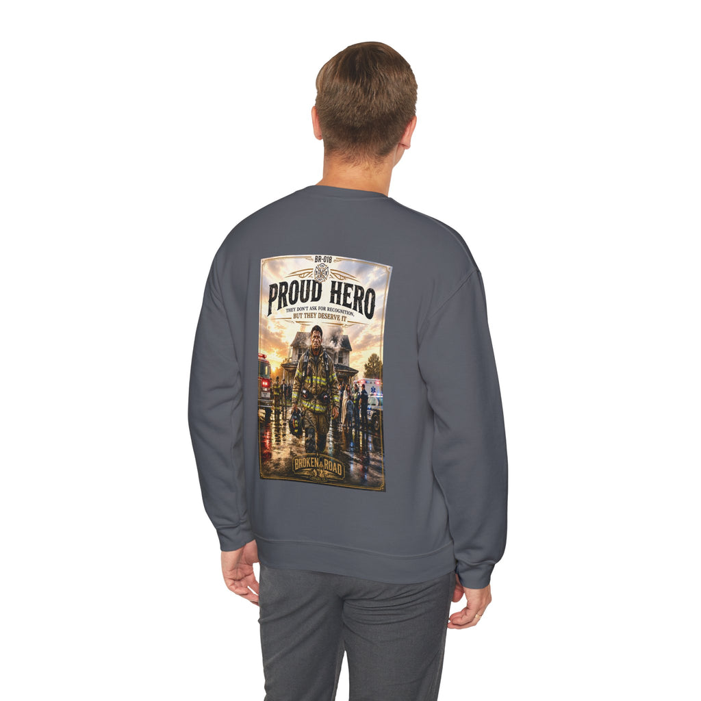 Proud Hero™ | Heavy Blend Crewneck Sweatshirt | Broken Road Apparel Co.