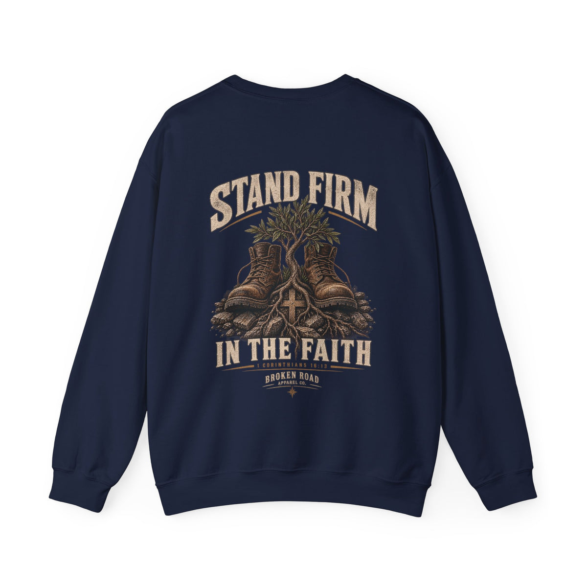 Stand Firm™ - The Narrow Road Collection | Heavy Blend Crewneck Sweatshirt | Broken Road Apparel Co.