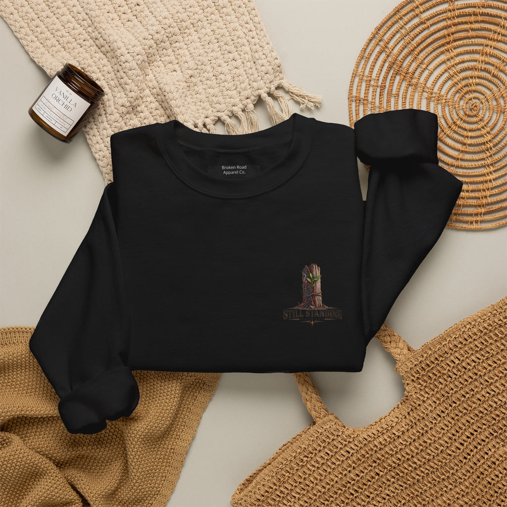 The Fire Didn't Take Me™ - The Narrow Road Collection | Heavy Blend Crewneck Sweatshirt | Broken Road Apparel Co.