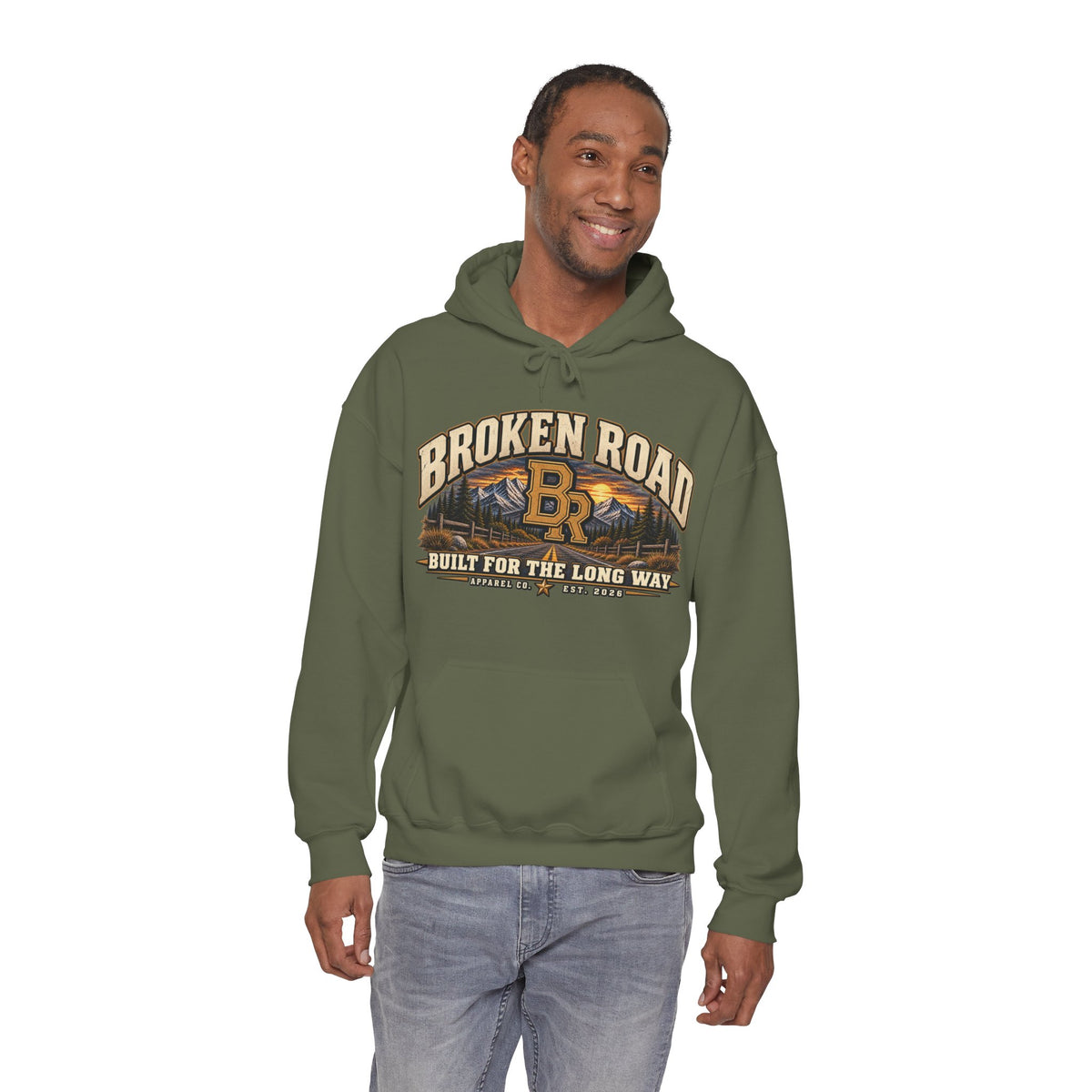 Built For The Long Way™ - Broken Road Gear | Heavy Blend Hoodie | Broken Road Apparel Co.