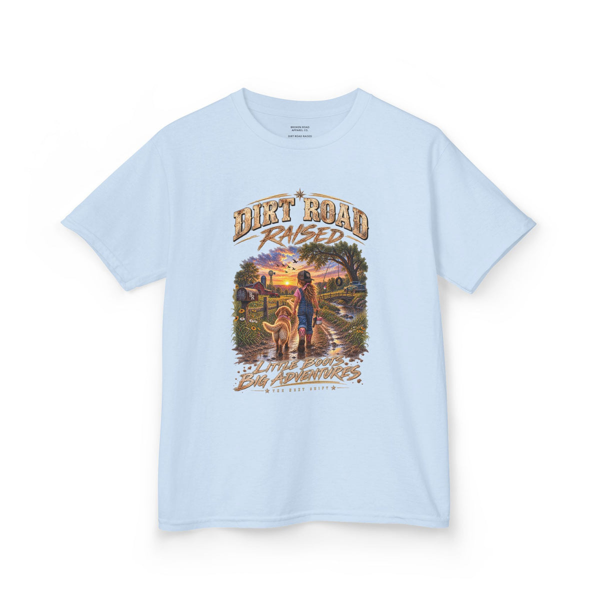 Dirt Road Raised – Female Kids Graphic Tee  | Broken Road Apparel Co.