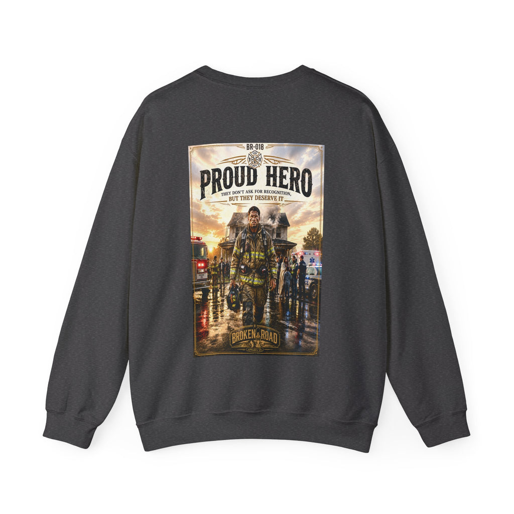 Proud Hero™ | Heavy Blend Crewneck Sweatshirt | Broken Road Apparel Co.
