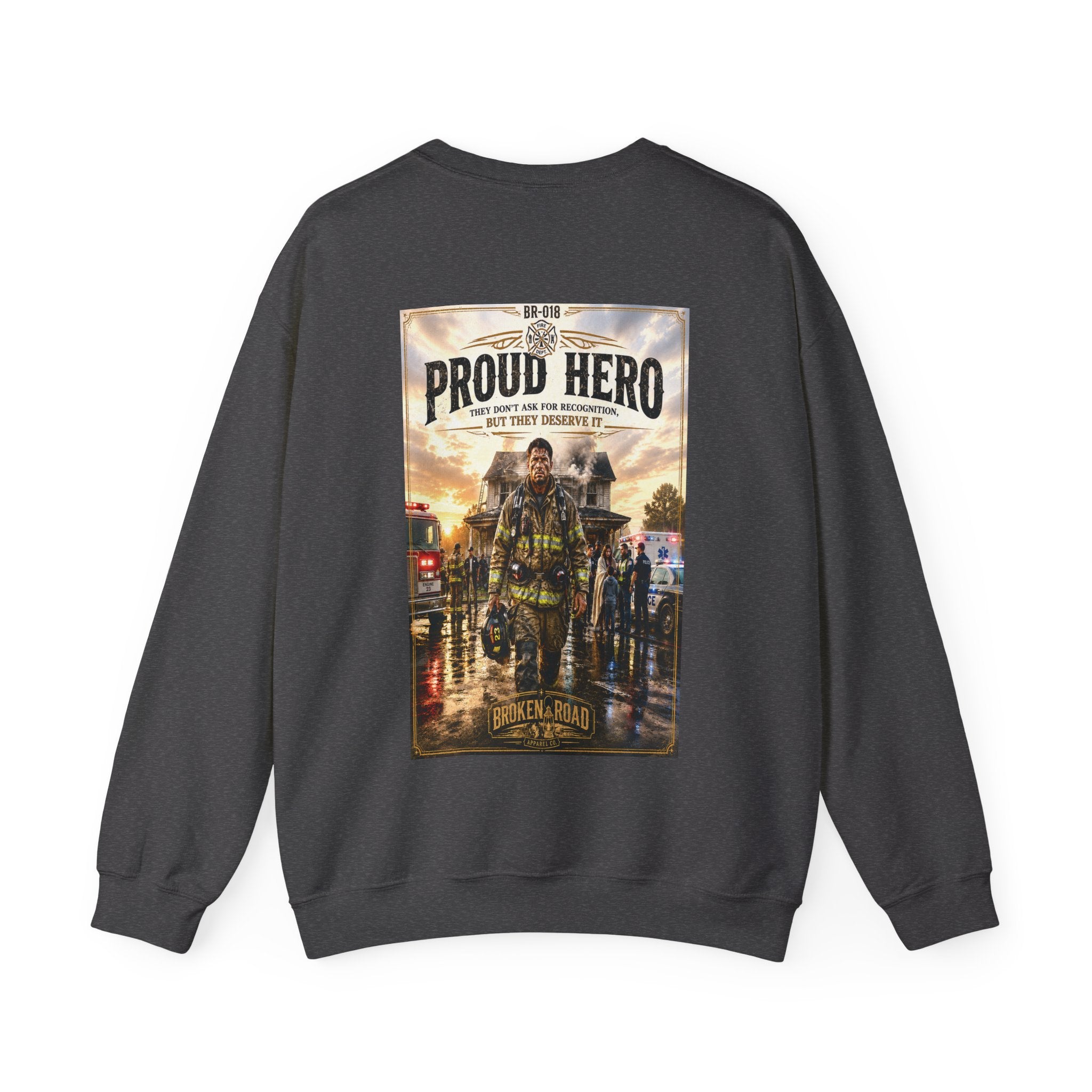 Proud Hero™ | Heavy Blend Crewneck Sweatshirt | Broken Road Apparel Co.