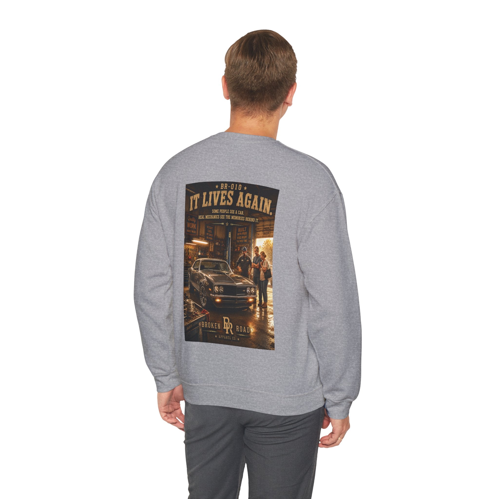It Lives Again™ | Heavy Blend Crewneck Sweatshirt | Broken Road Apparel Co.