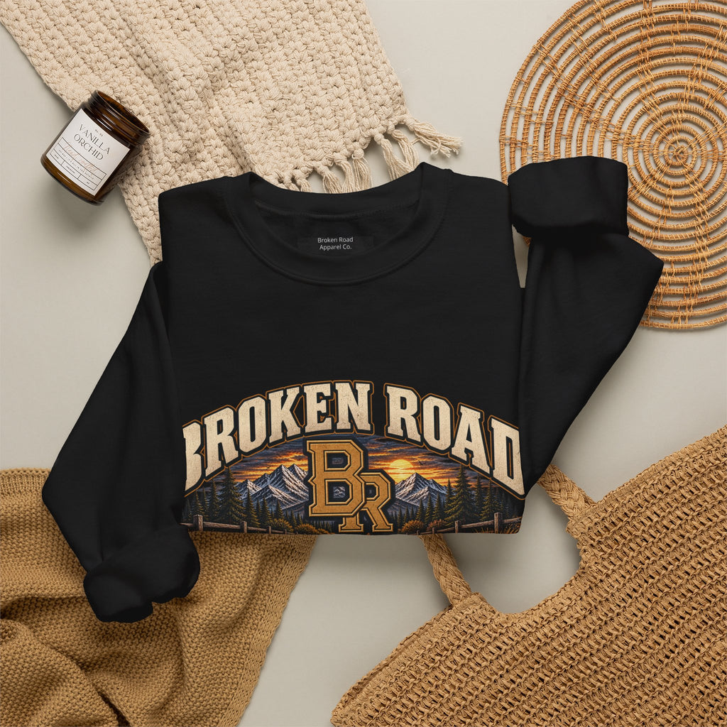Built For The Long Way™ - Broken Road Gear | Heavy Blend Crewneck Sweatshirt | Broken Road Apparel Co.